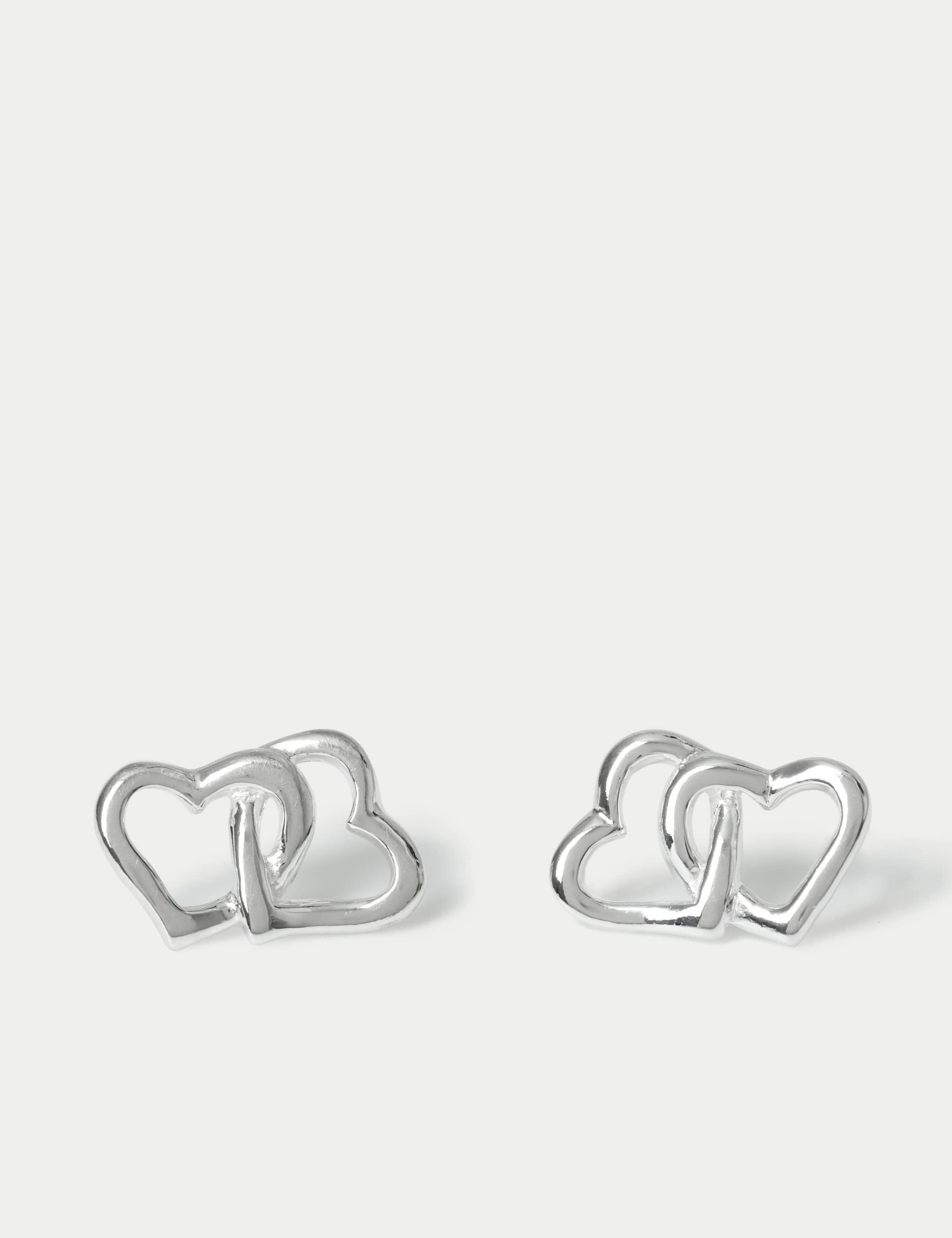 Sterling silver heart stud earrings available, UK version