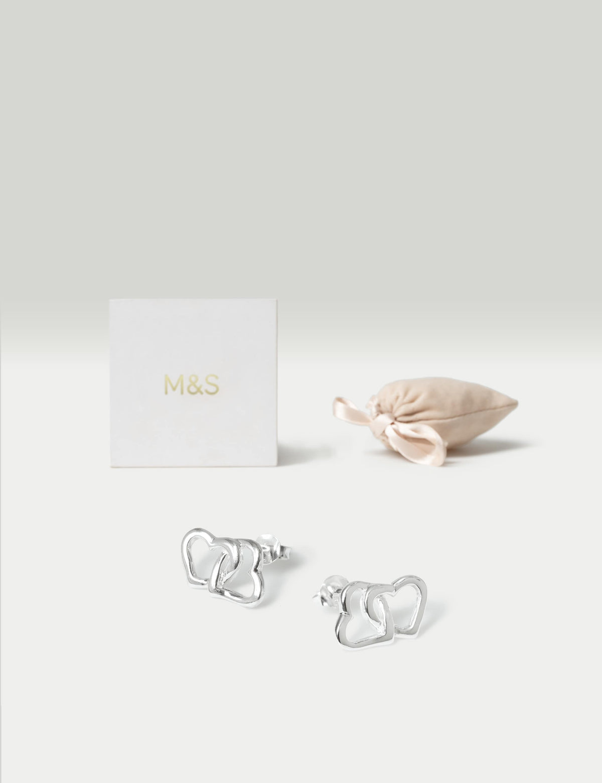 Sterling silver heart stud earrings available, UK version