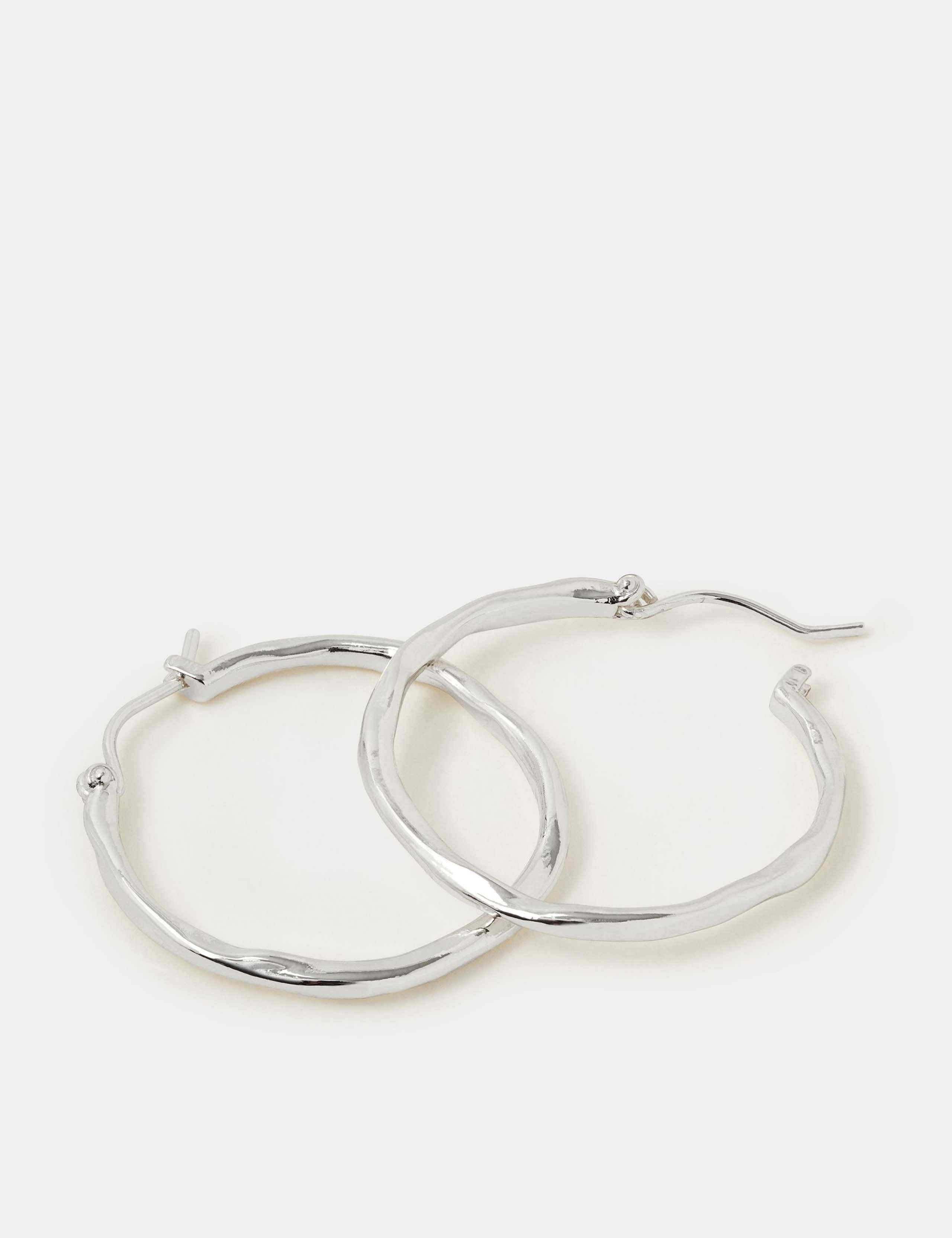 Accessorize sterling silver plated hoop earrings medium 3cm, UK version