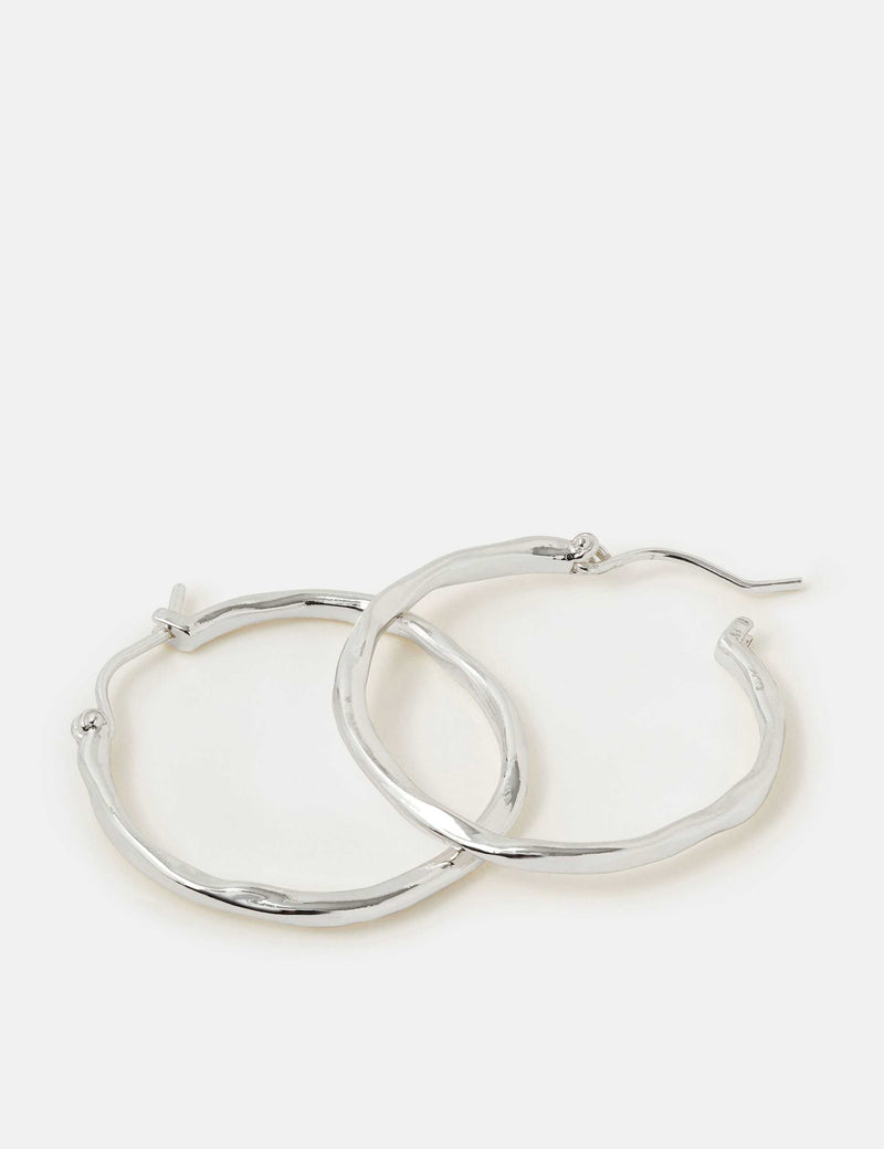 Accessorize sterling silver plated hoop earrings medium 3cm, UK version