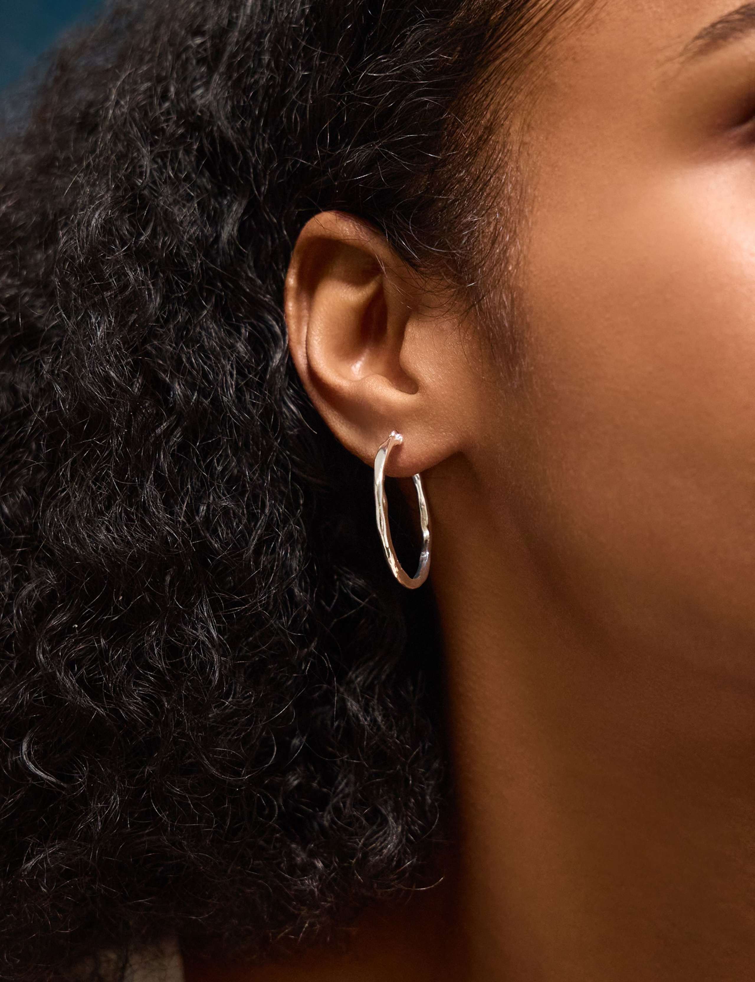 Accessorize sterling silver plated hoop earrings medium 3cm, UK version