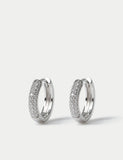 Sterling silver rhodium hoop earrings (British brand)