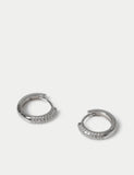 Sterling silver rhodium hoop earrings (British brand)