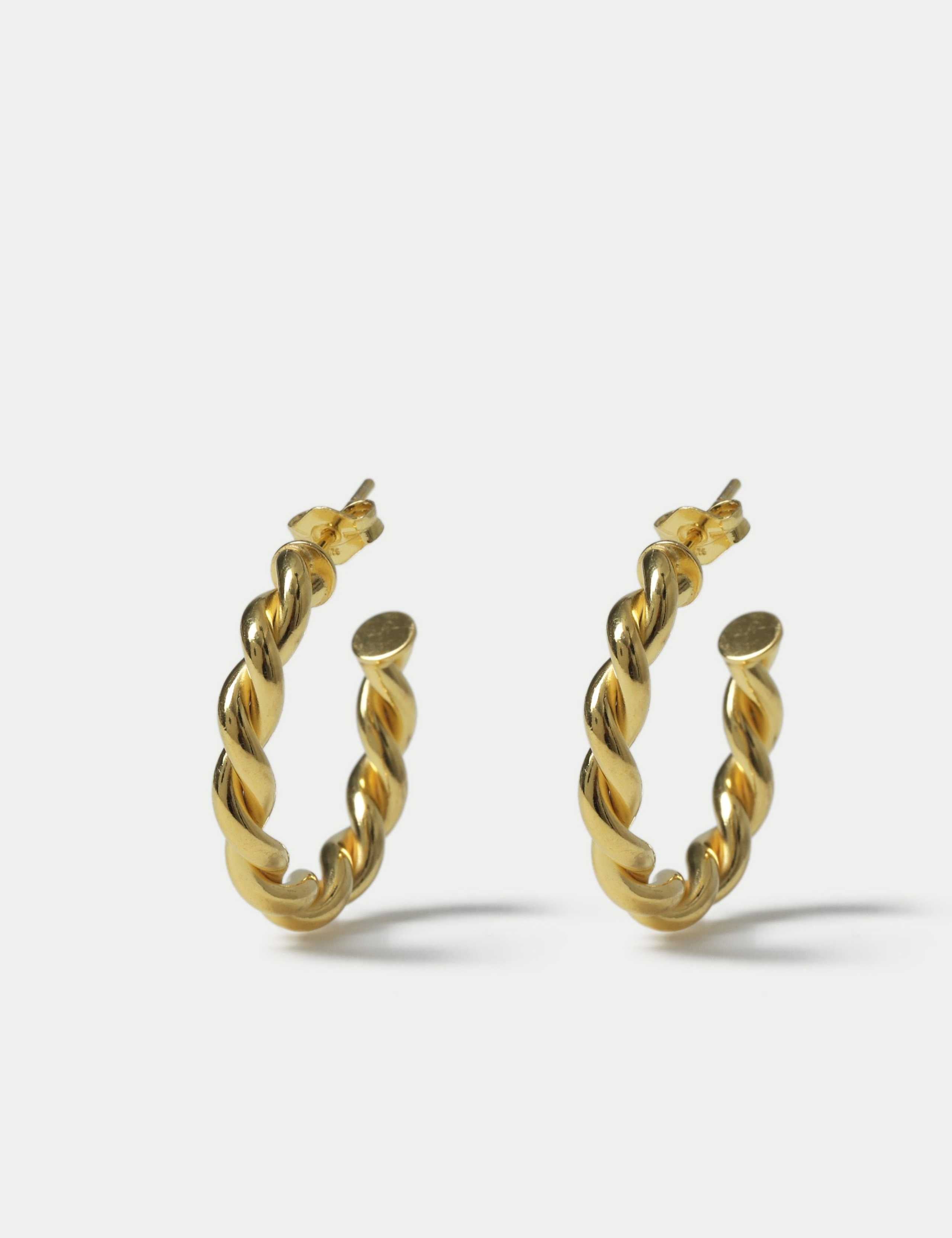 Sterling silver twist earrings 25mm, British brand