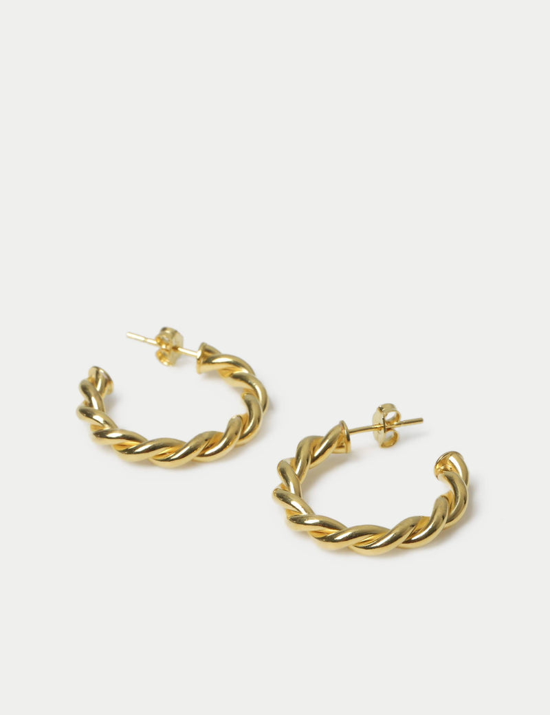 Sterling silver twist earrings 25mm, British brand