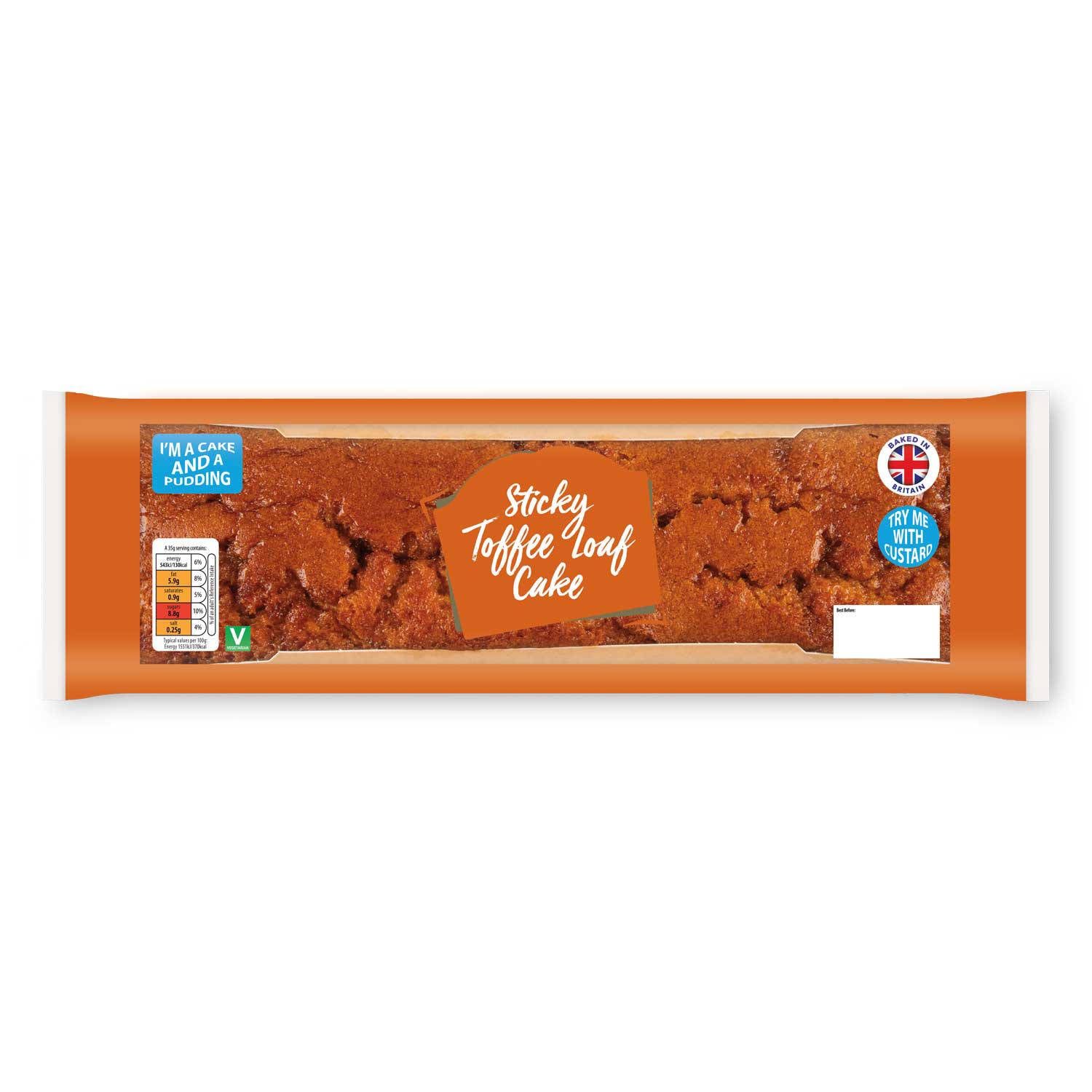 Sticky toffee jumbo loaf cake approximately 600g, UK version