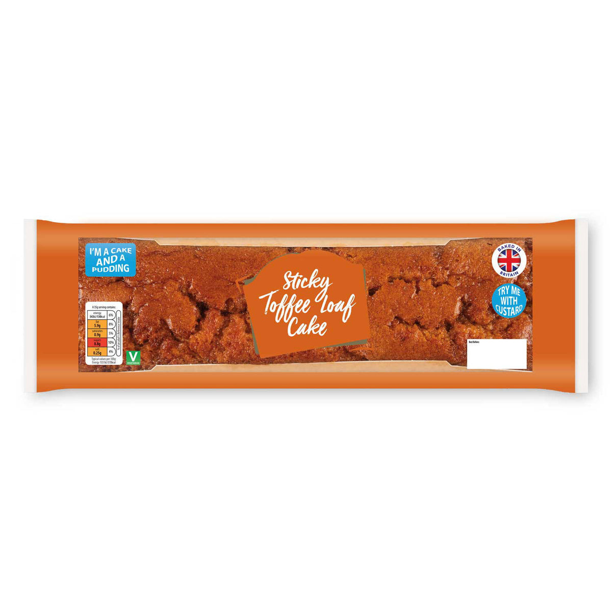 Sticky toffee jumbo loaf cake approximately 600g, UK version