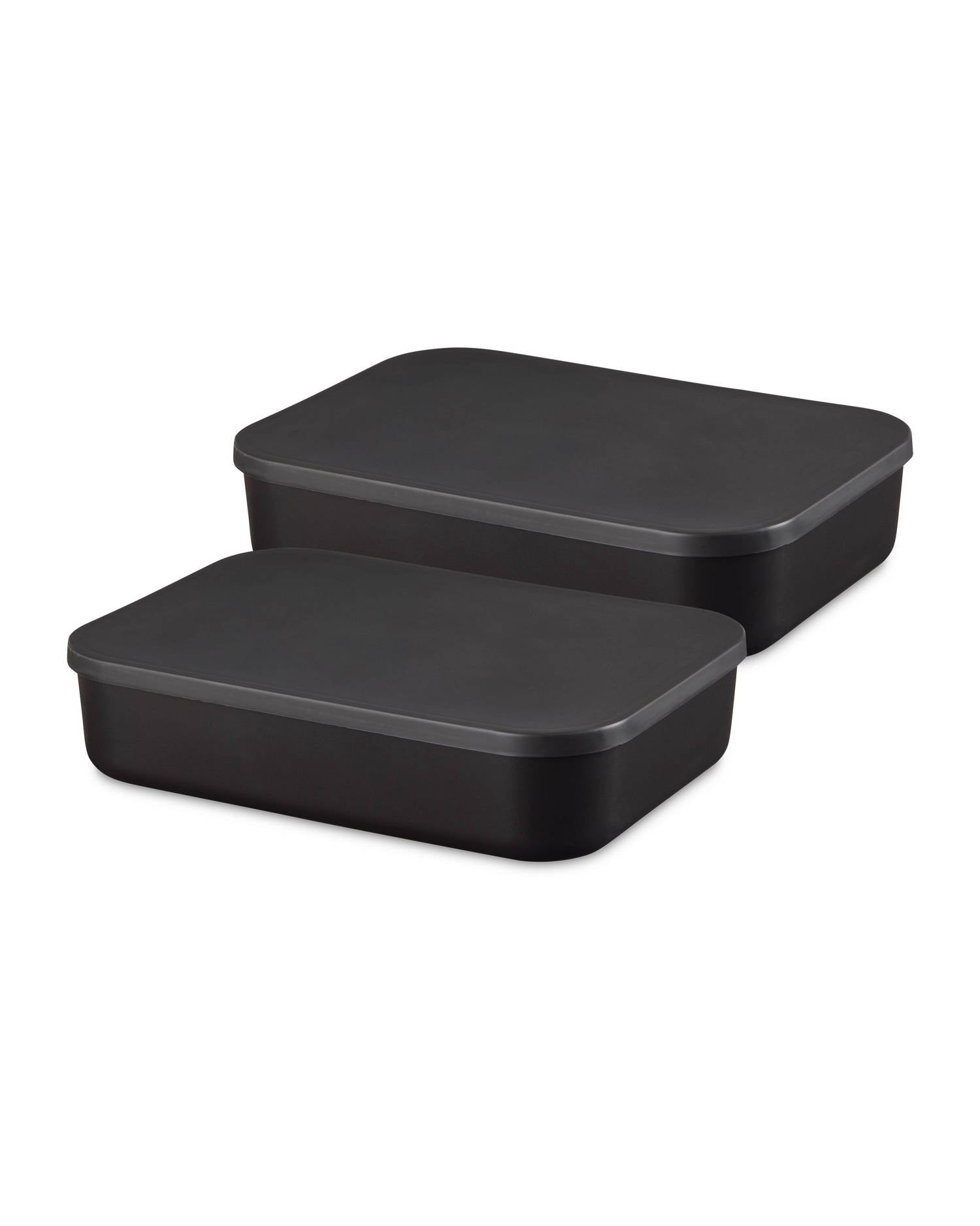 Storage box with lid, 2 pack, smooth or fluted design, UK version