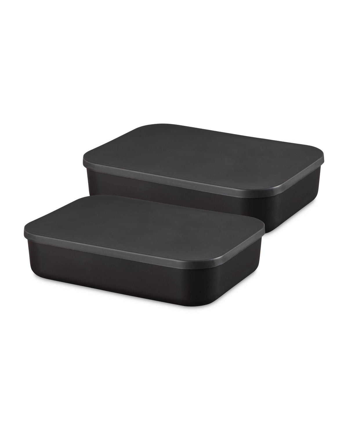 Storage box with lid, 2 pack, smooth or fluted design, UK version