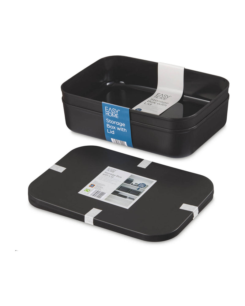 Storage box with lid, 2 pack, smooth or fluted design, UK version