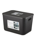 Storage box with lid in black or green, UK version