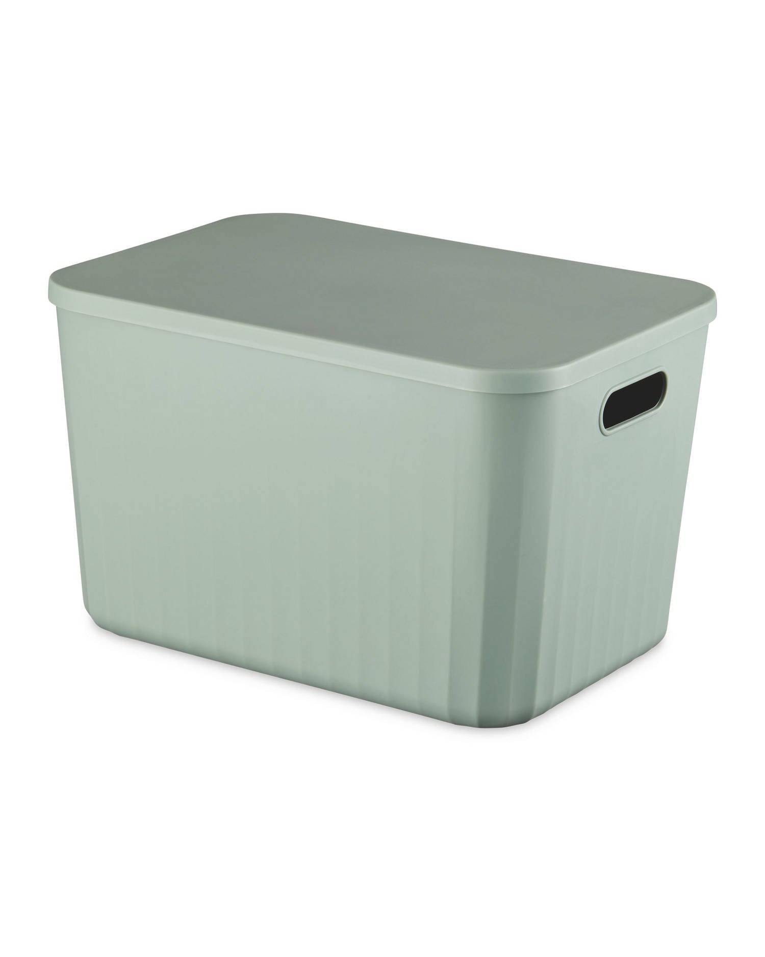 Multi-Purpose Storage Box with Lid Smooth or Ribbed Black or Green