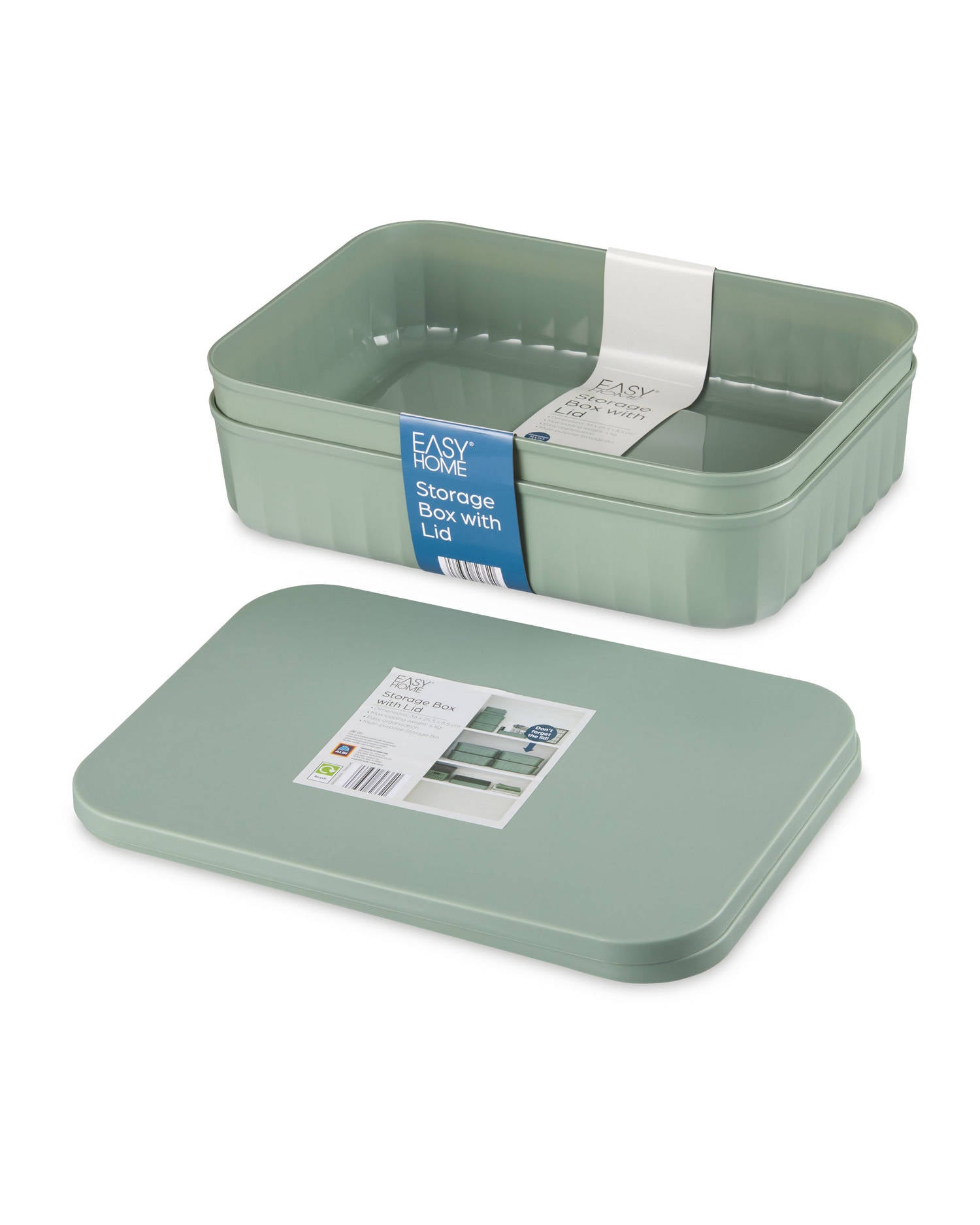 Storage box with lid 2 pack in black or green, UK version