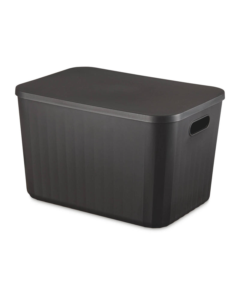 Storage box with lid in black or green, UK version