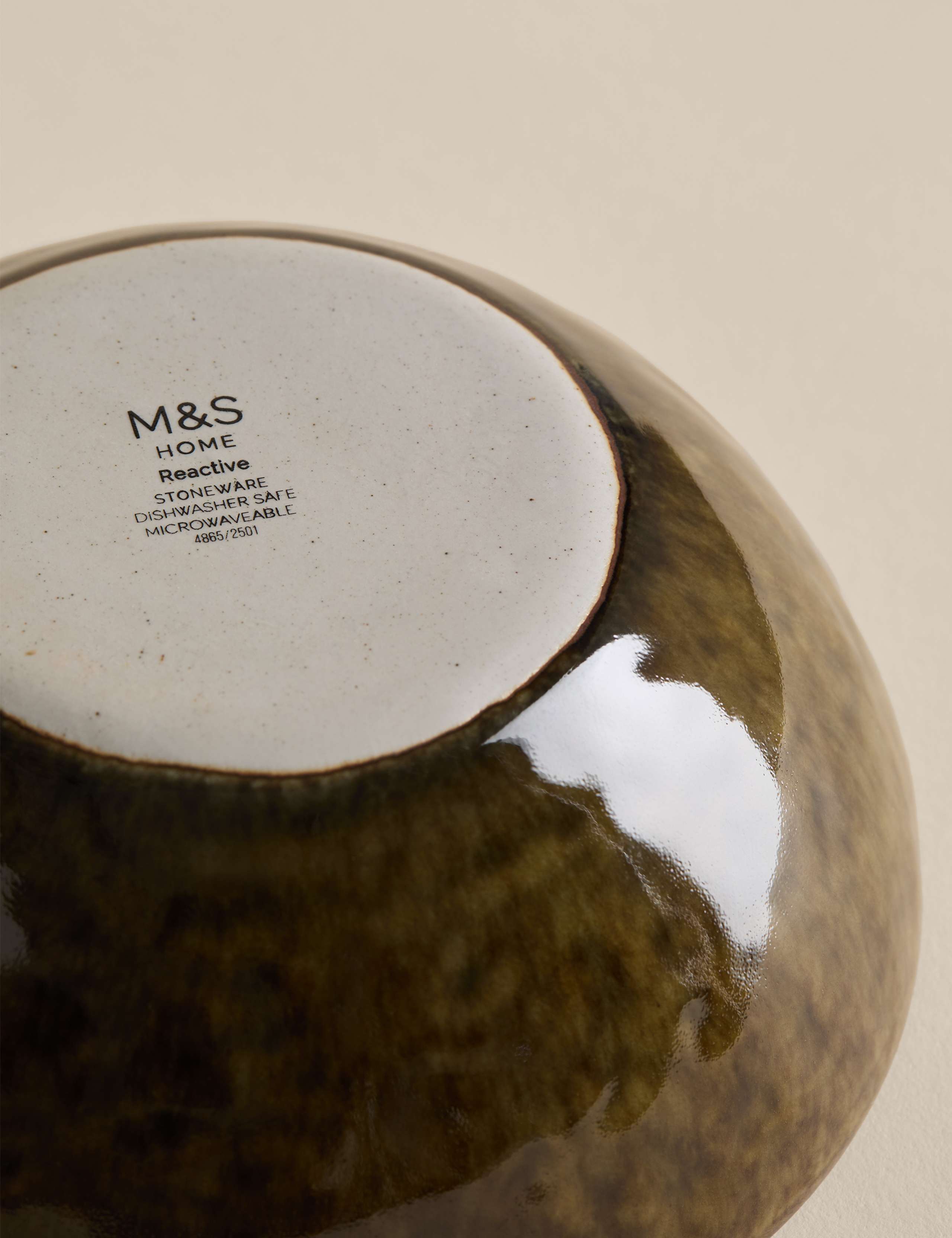 Stoneware reactive glaze cereal bowl for breakfast (British brand)