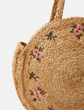 Accessorize straw beach bag with embroidered flowers - British product