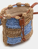 M&S straw checkerboard cross body bag with adjustable strap, UK version