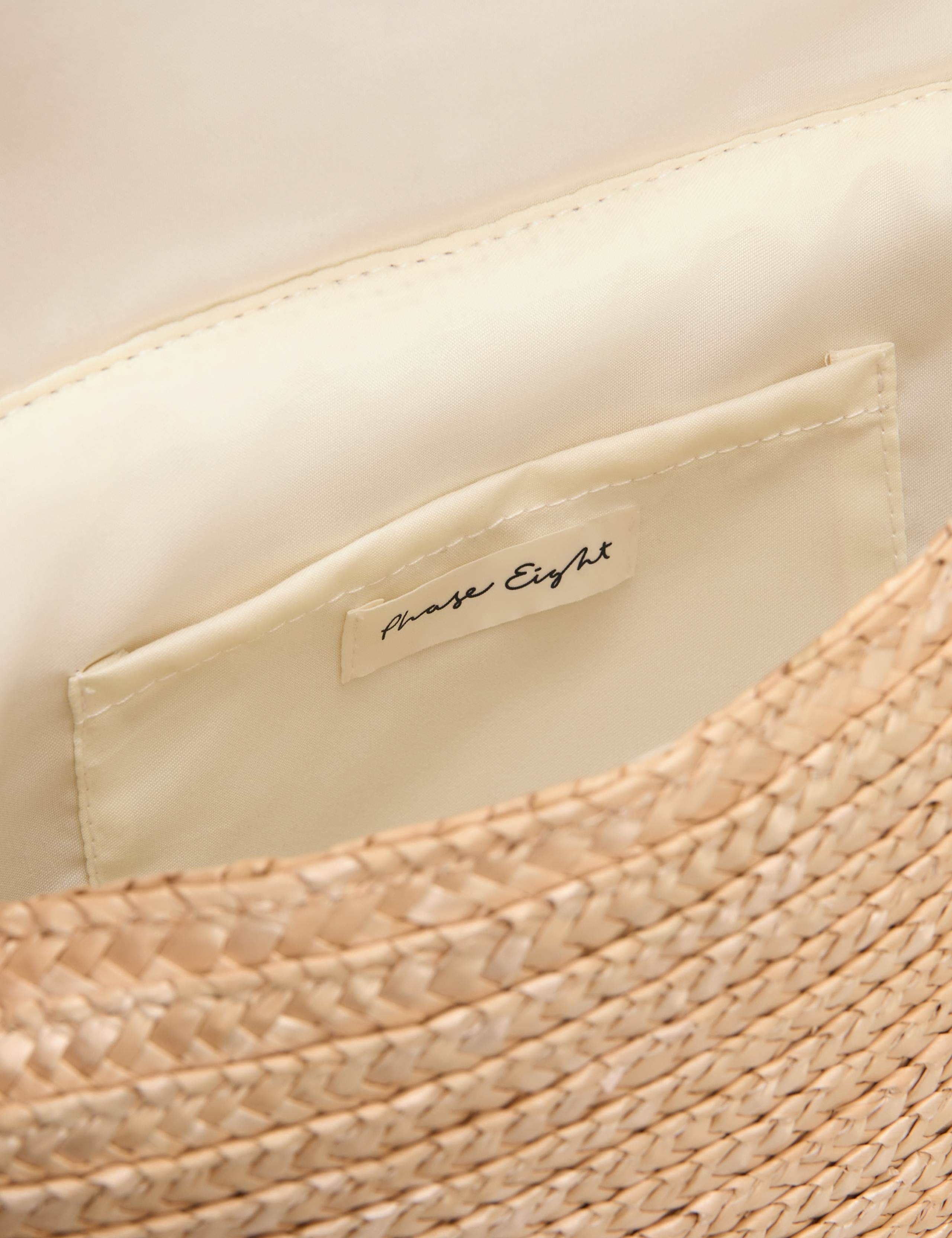 Phase Eight straw clutch bag imported from the UK