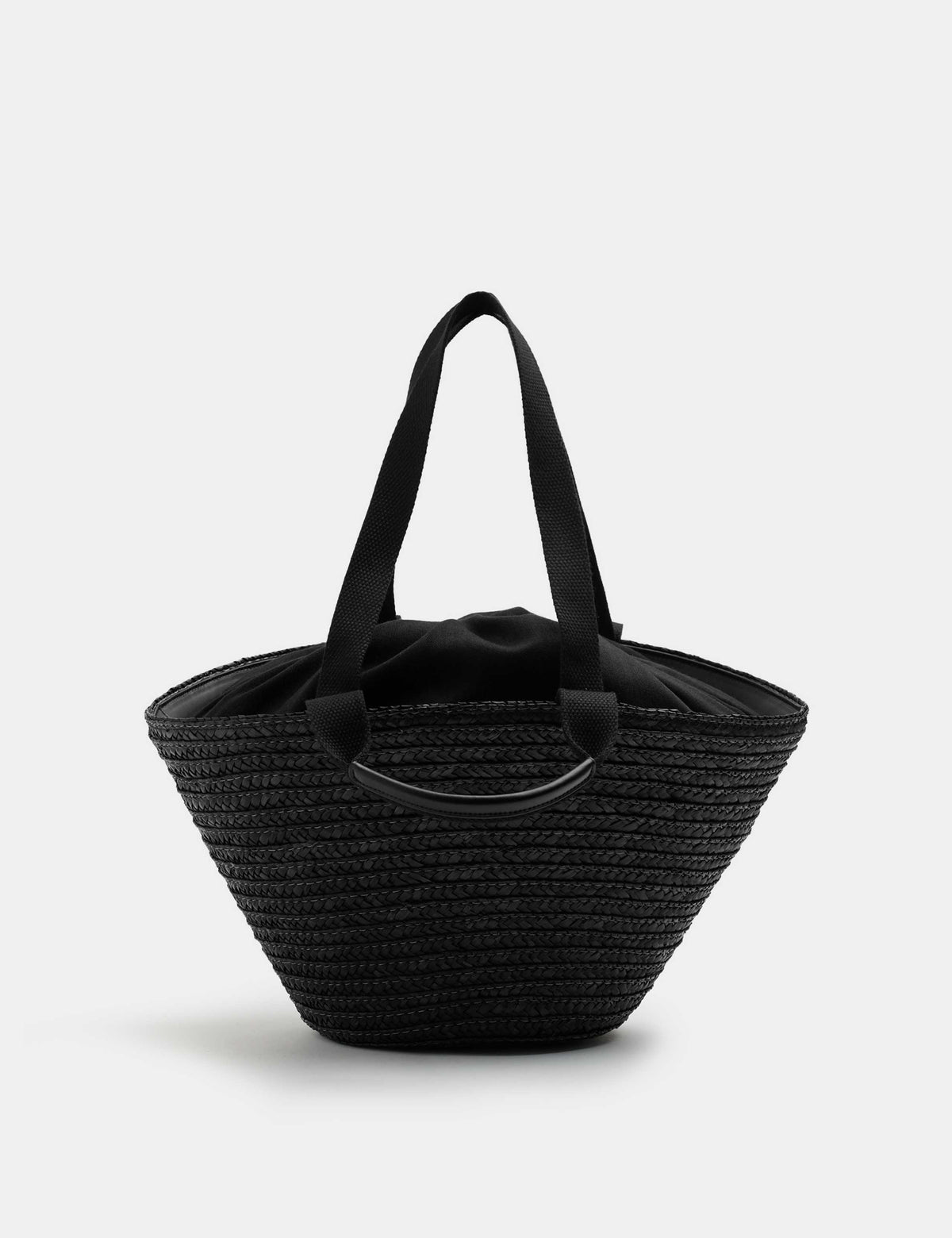 M&S straw drawstring bucket bag 21cm, imported from the UK