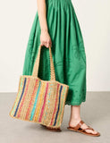 FatFace straw striped tote bag, imported from the UK