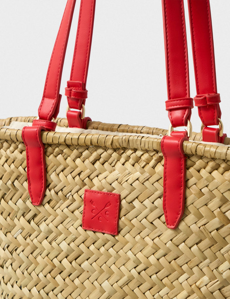 Crew Clothing straw woven basket shoulder tote bag, UK version
