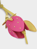 Katie Loxton strawberry bag charm vegan leather (British brand)