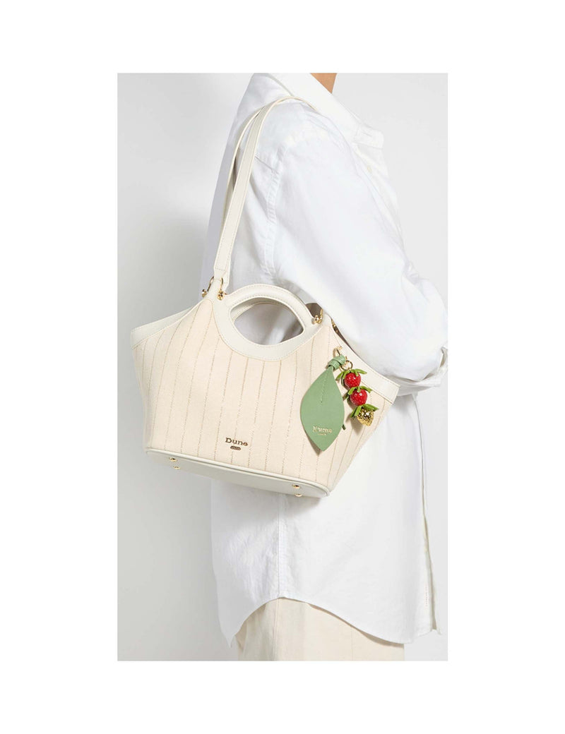 Dune London strawberry charm striped cross body tote bag, UK version