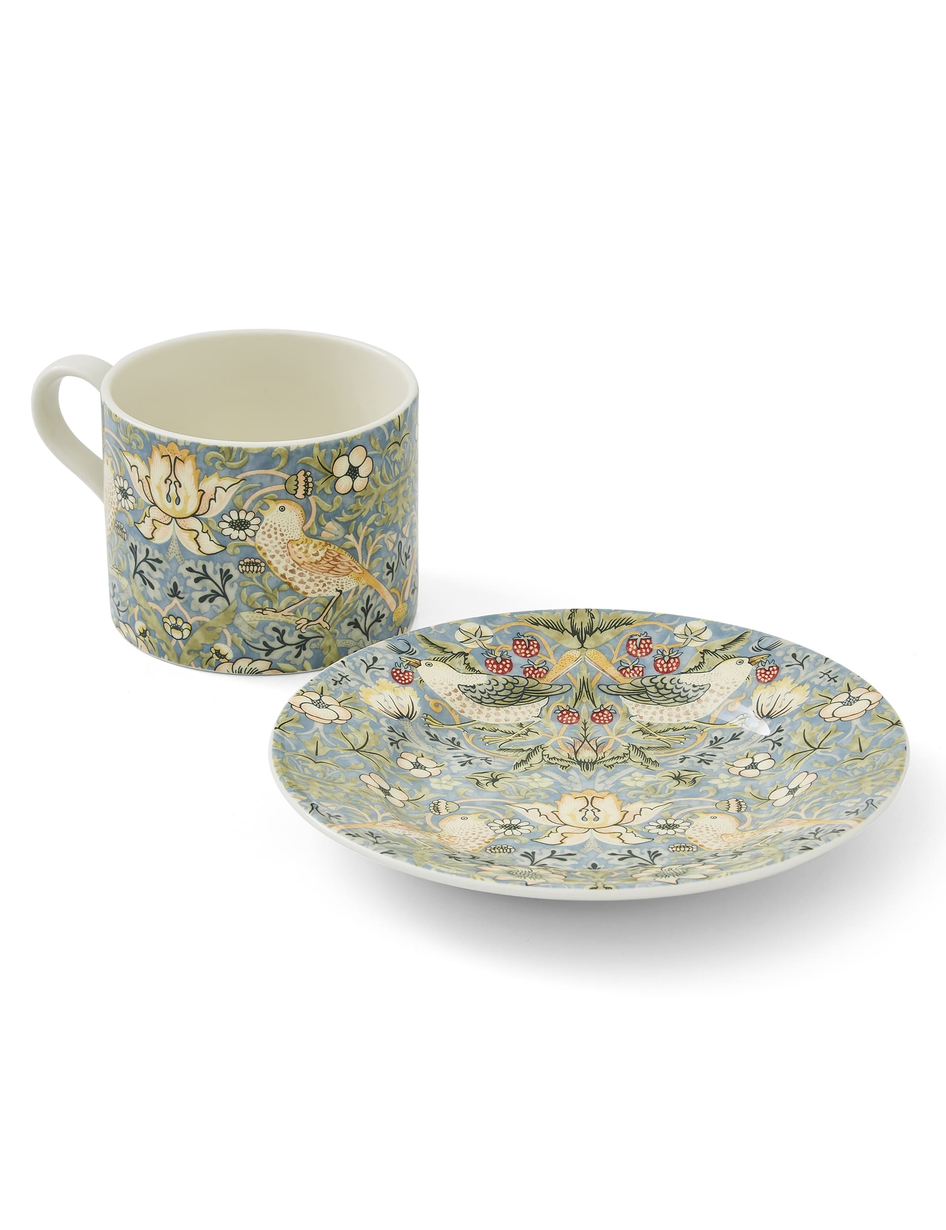 Morris & Co Strawberry Thief Tasse und Untertasse (britische Marke)