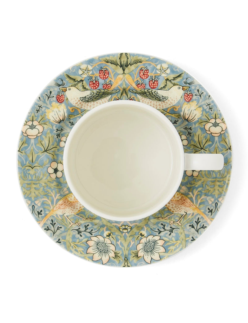 Morris & Co Strawberry Thief Tasse und Untertasse (britische Marke)