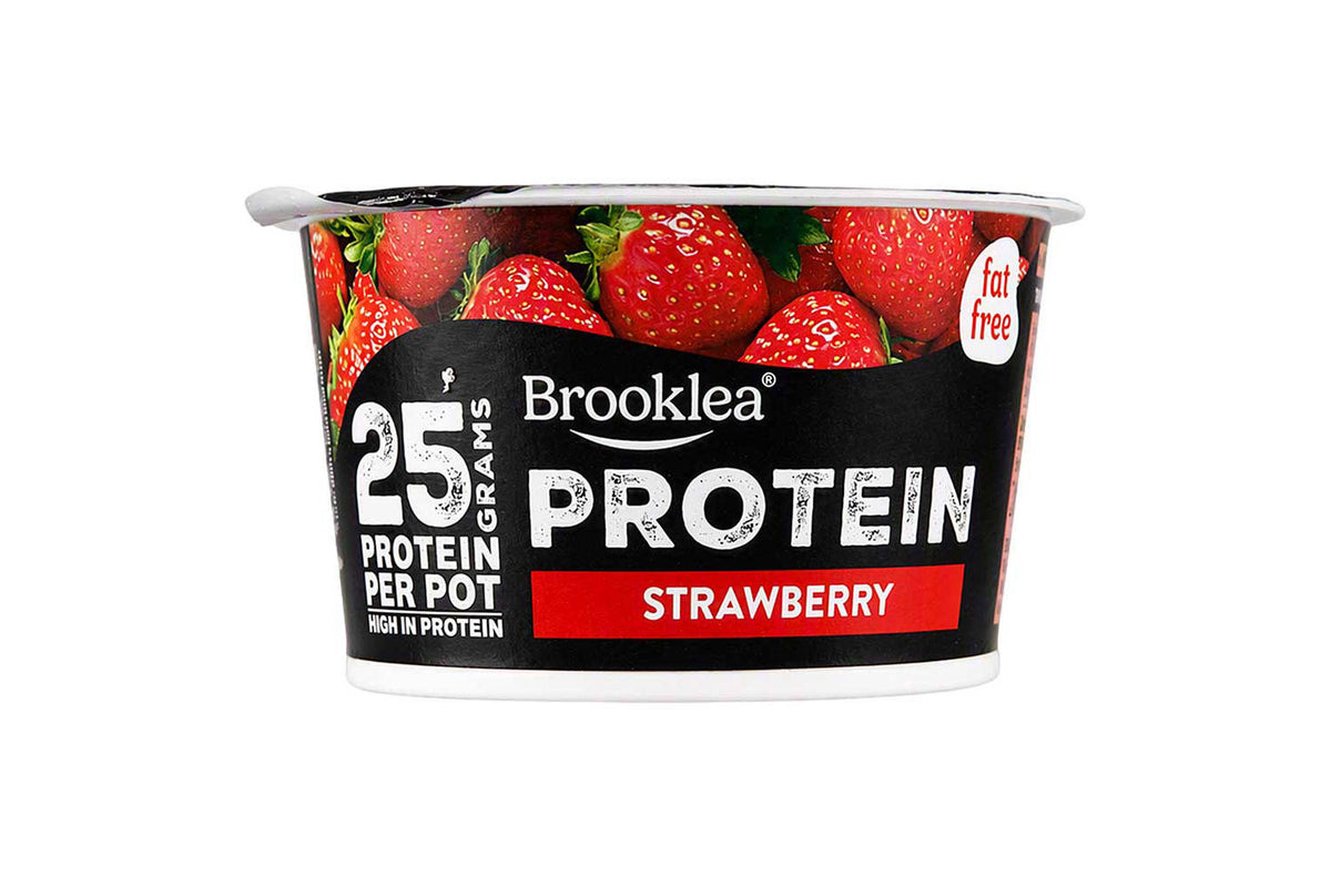 Strawberry protein yogurt low fat gluten free snack (British brand)