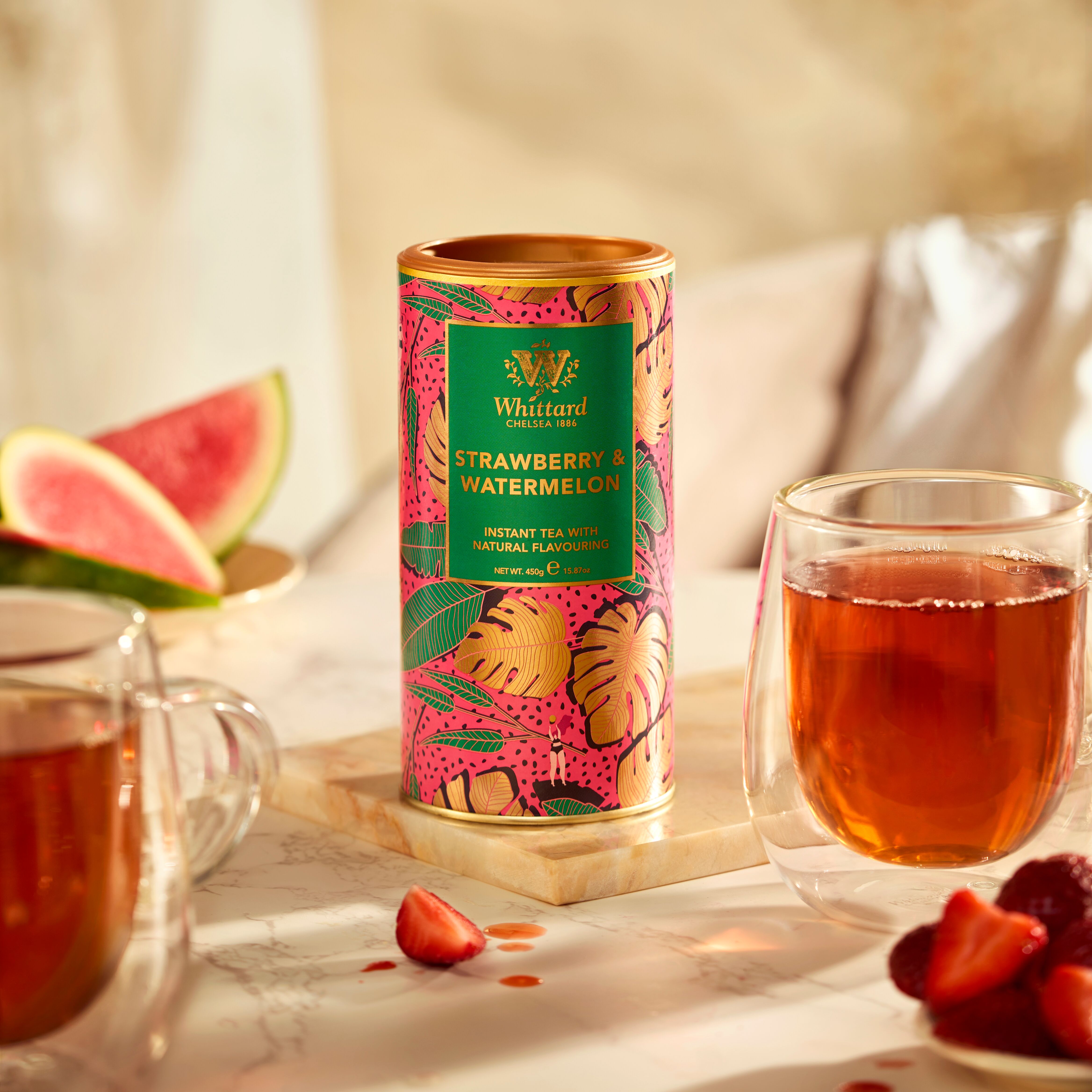 Strawberry and Watermelon flavour instant tea 450g, UK version