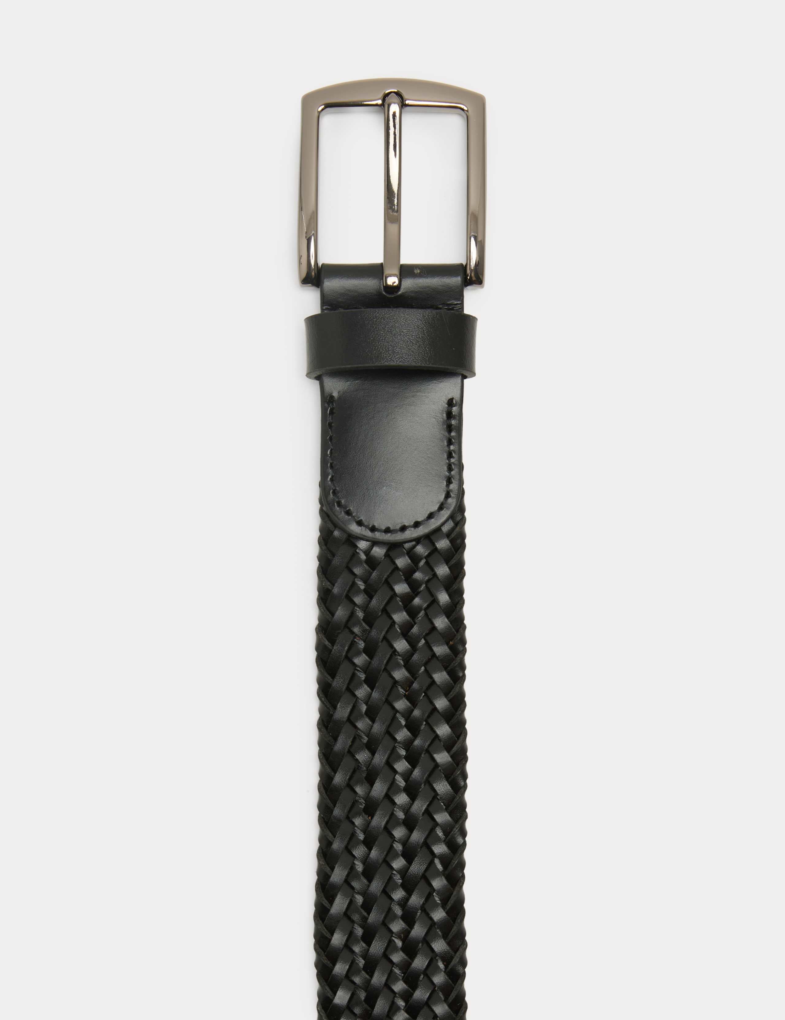 M&S stretch leather plaited belt (British brand)