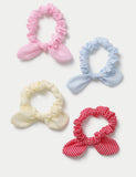 Striped bow scrunchies hair tie polyester - British product