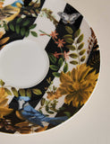 Striped floral porcelain cup and saucer 7.5 cm height, imported from the UK
