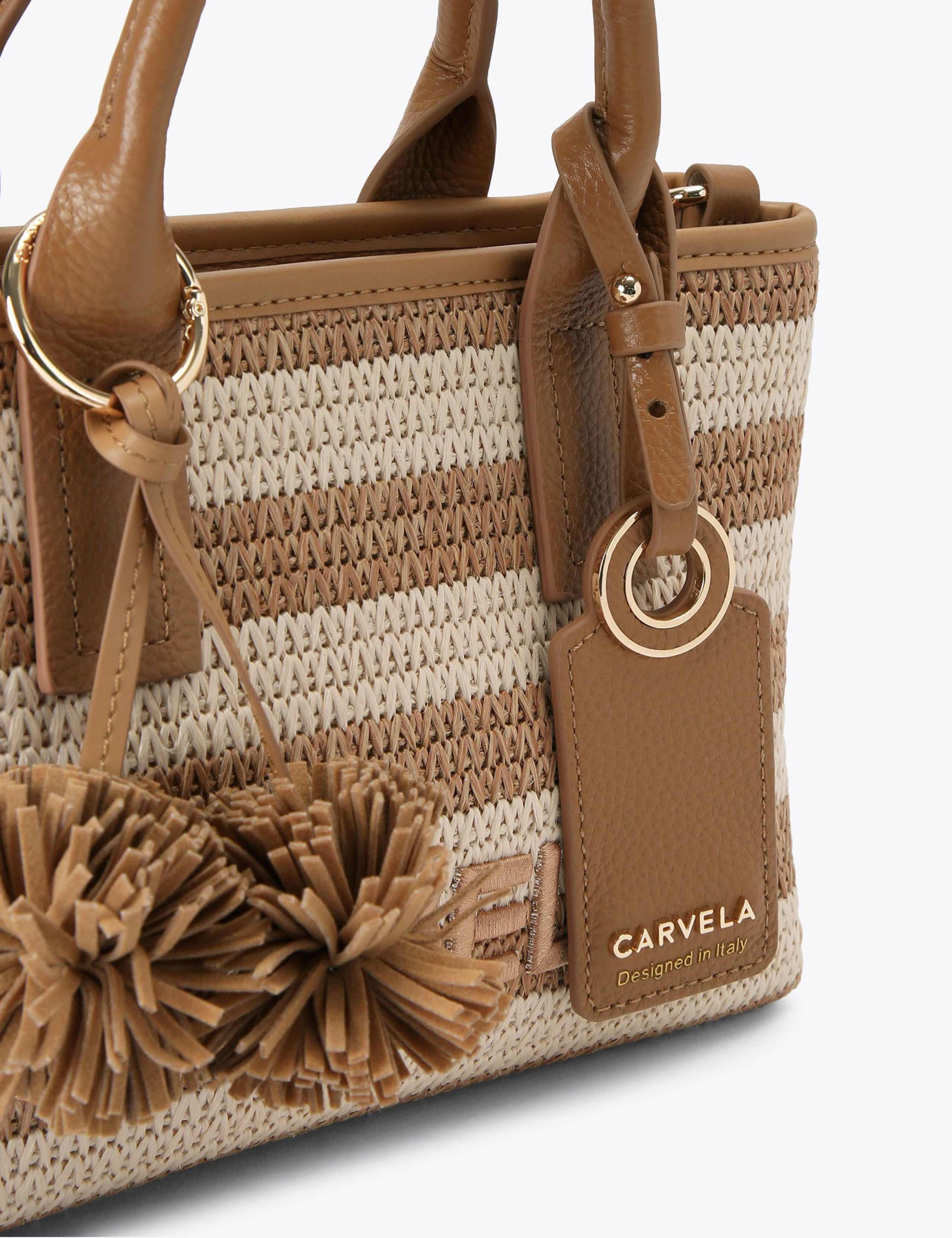 Carvela striped mini tote bag with leather handles, UK version