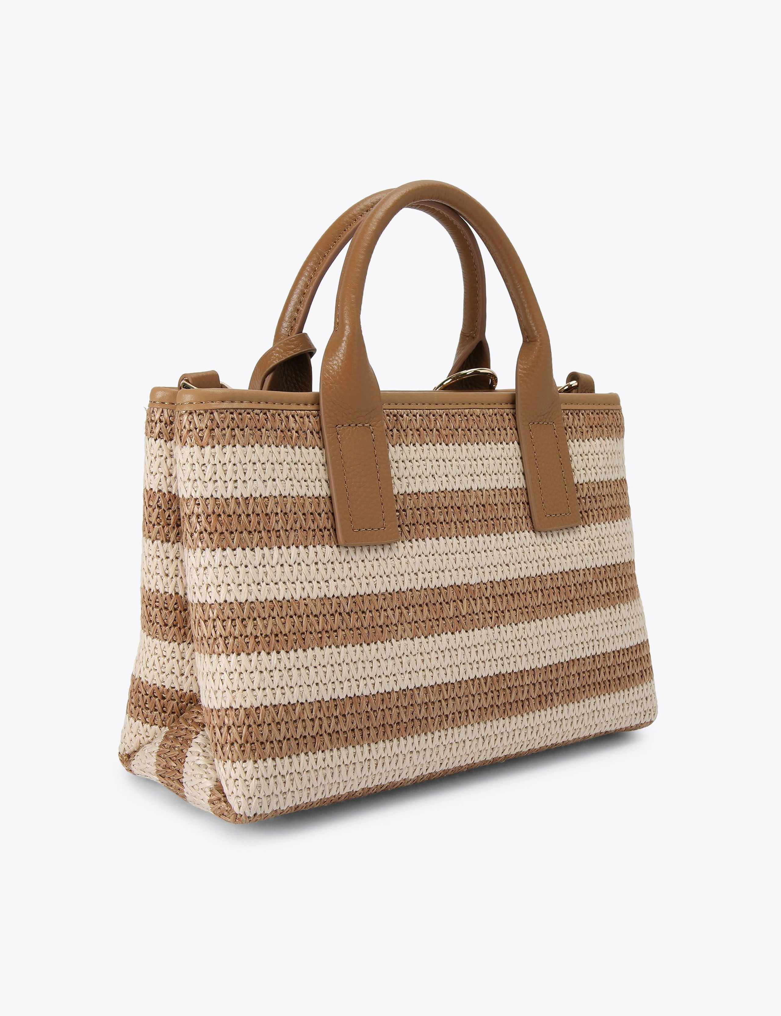 Carvela striped mini tote bag with leather handles, UK version