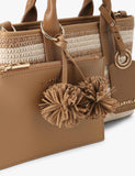 Carvela striped mini tote bag with leather handles, UK version
