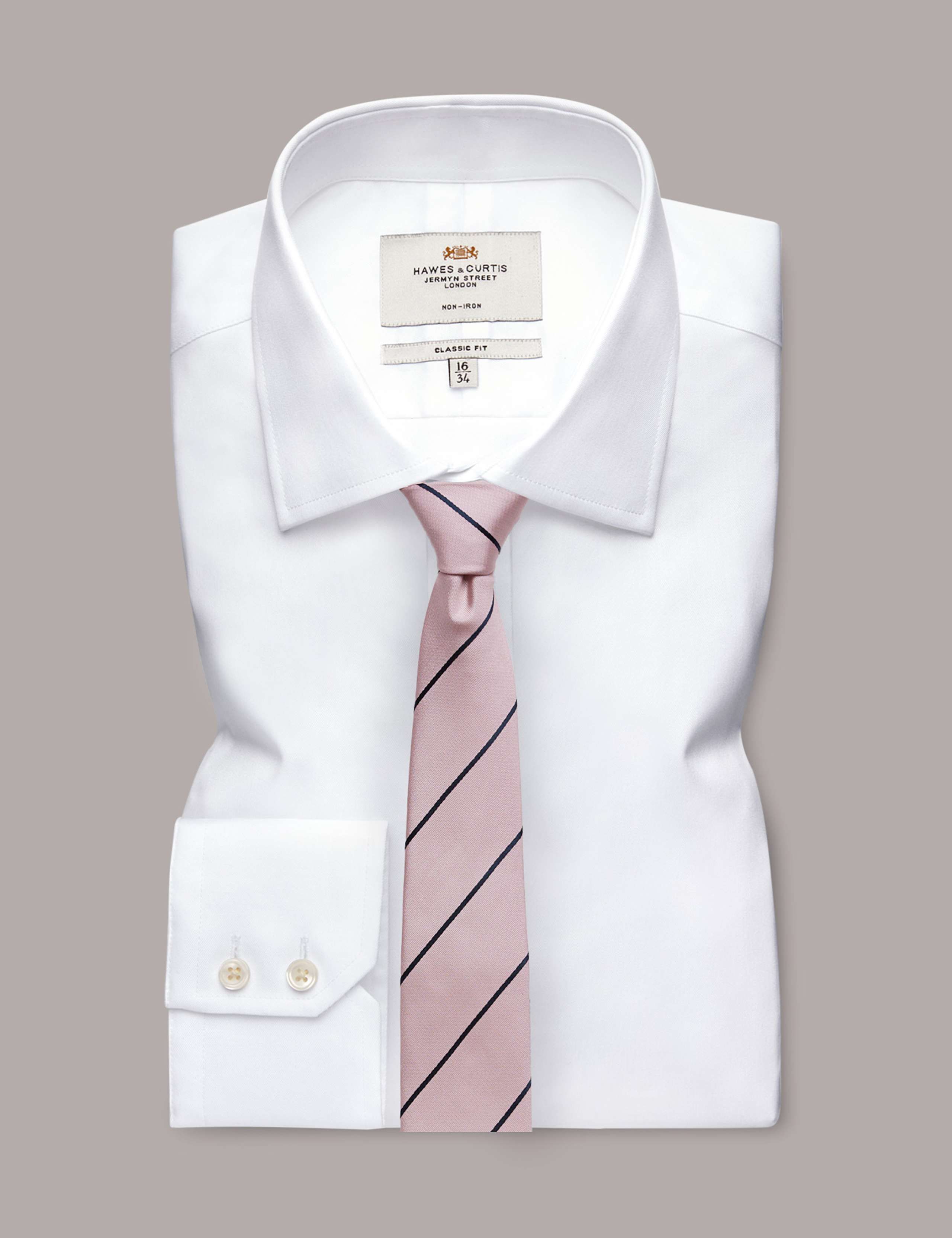 Hawes & Curtis striped pure silk tie 8cm, imported from the UK