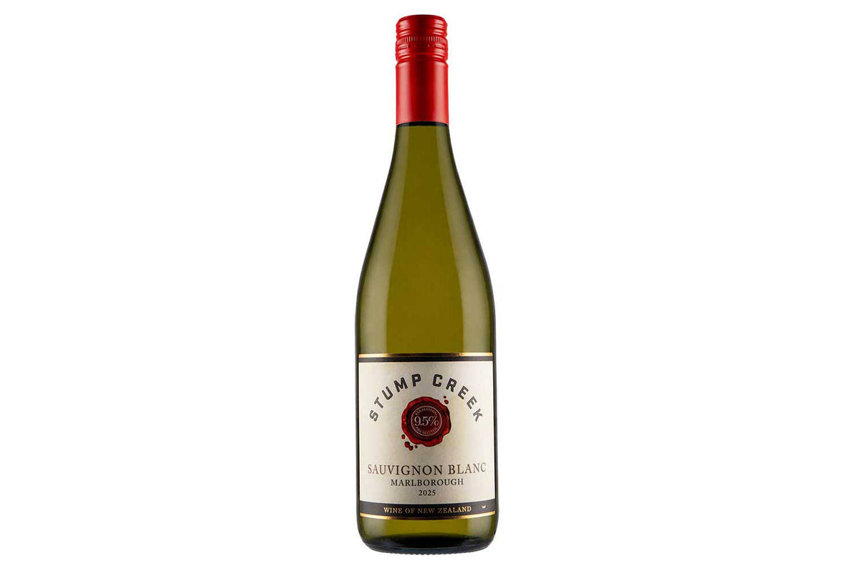 Stump Creek Sauvignon Blanc wine bottle (British brand)