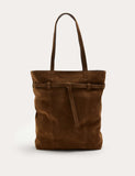 Autograph suede belted tote bag (British brand)