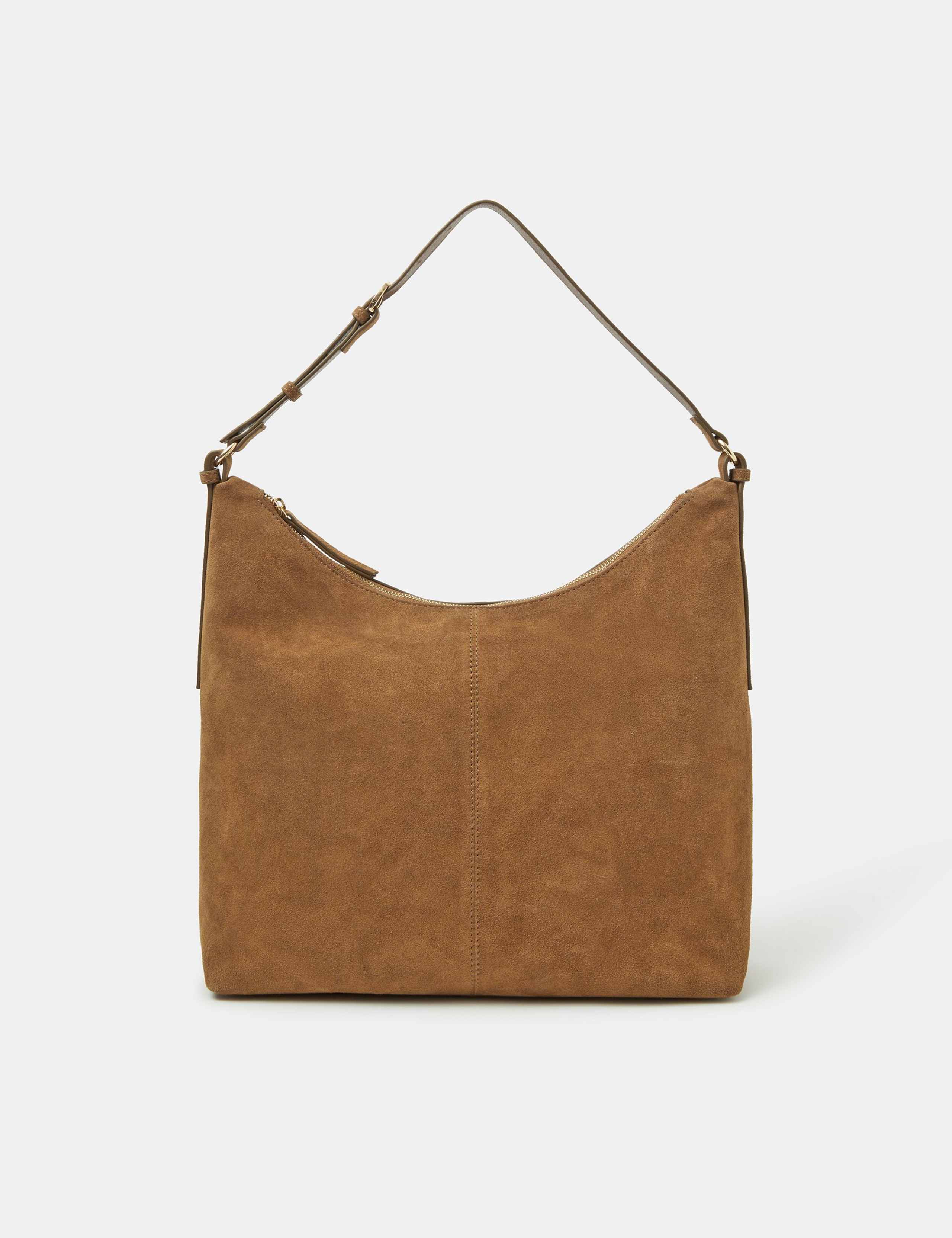 Accessorize suede shoulder bag with buckle strap (British brand)