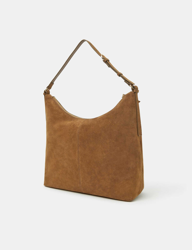 Accessorize suede shoulder bag with buckle strap (British brand)