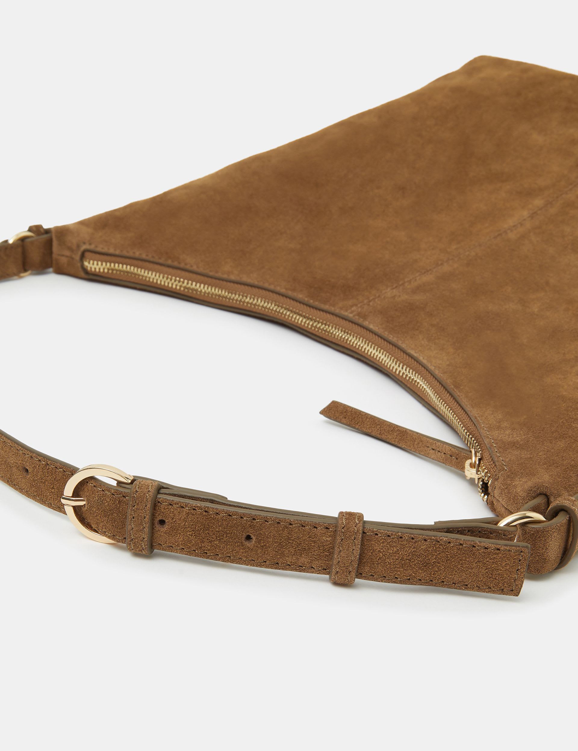 Accessorize suede shoulder bag with buckle strap (British brand)
