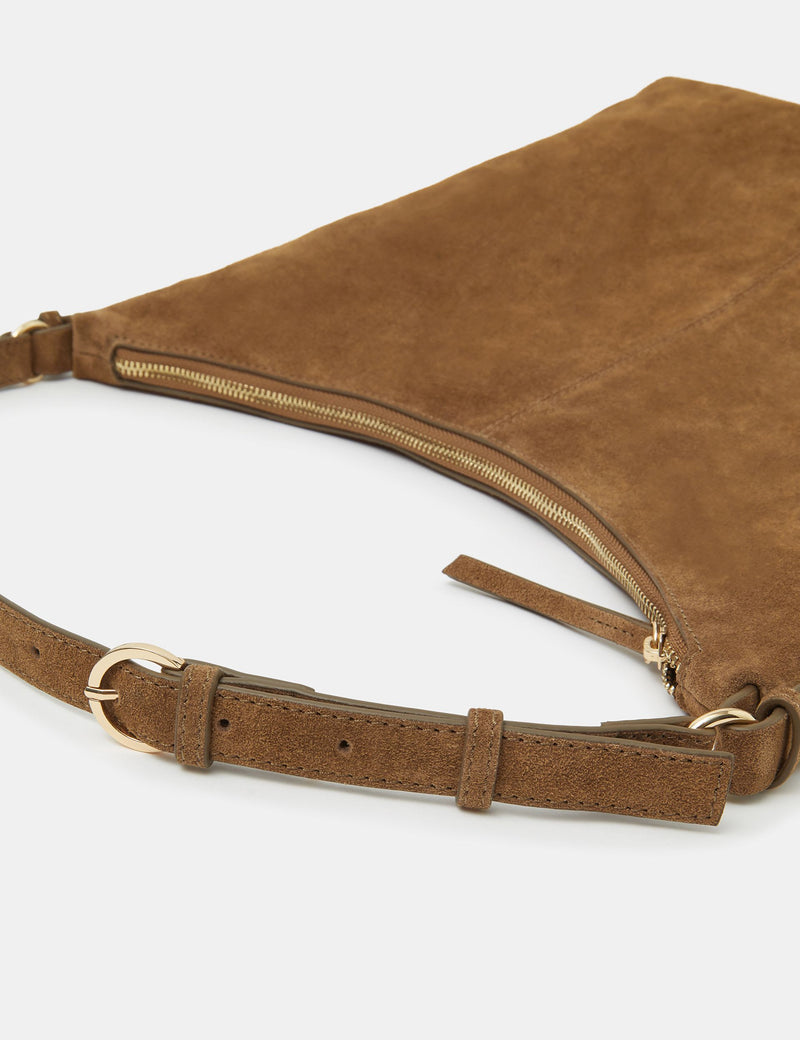 Accessorize suede shoulder bag with buckle strap (British brand)