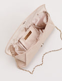 Phase Eight suede clutch bag with gold chain (British brand)