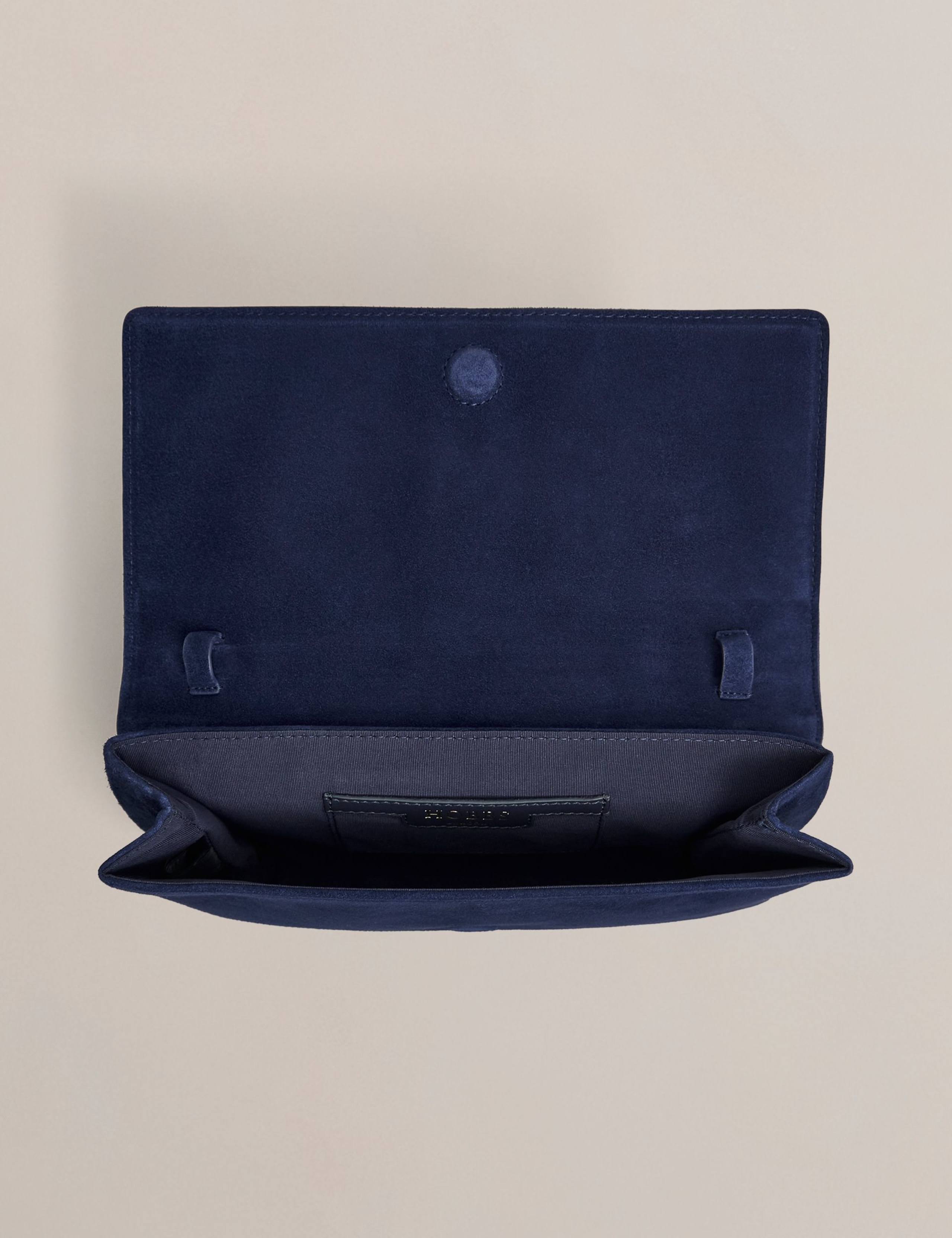 Hobbs suede clutch bag with detachable strap (British brand)