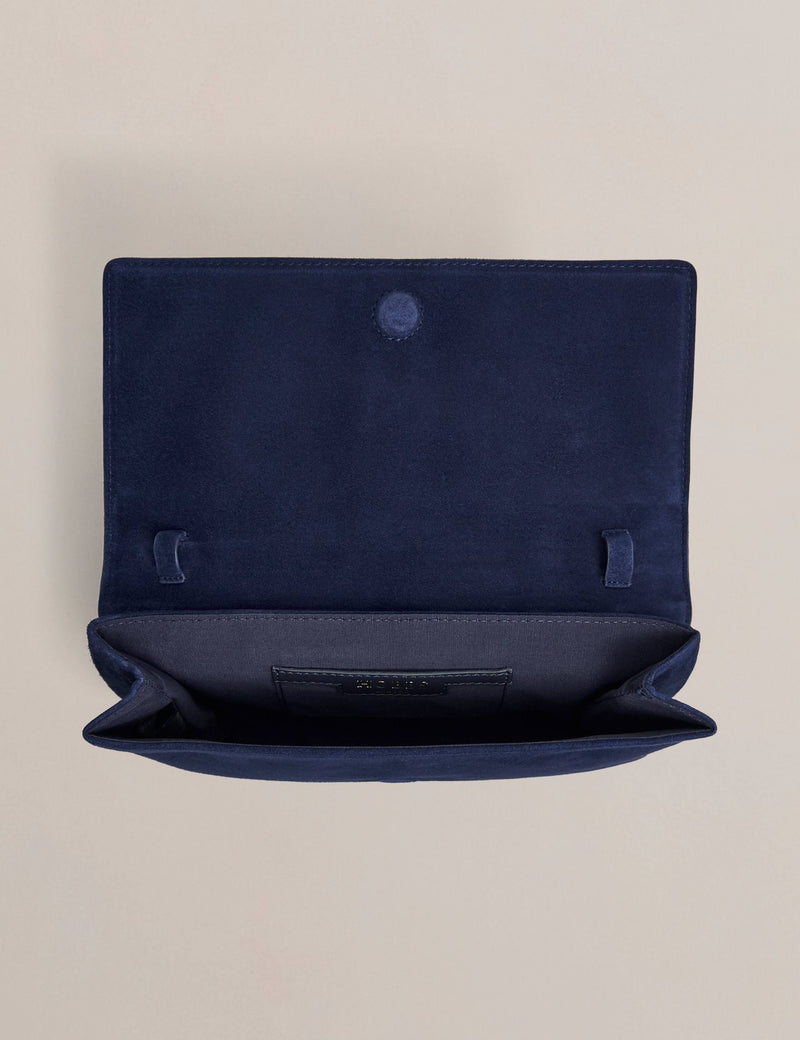 Hobbs suede clutch bag with detachable strap (British brand)