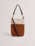 Ted Baker suede colour block bucket bag - British product
