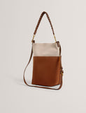 Ted Baker suede colour block bucket bag - British product