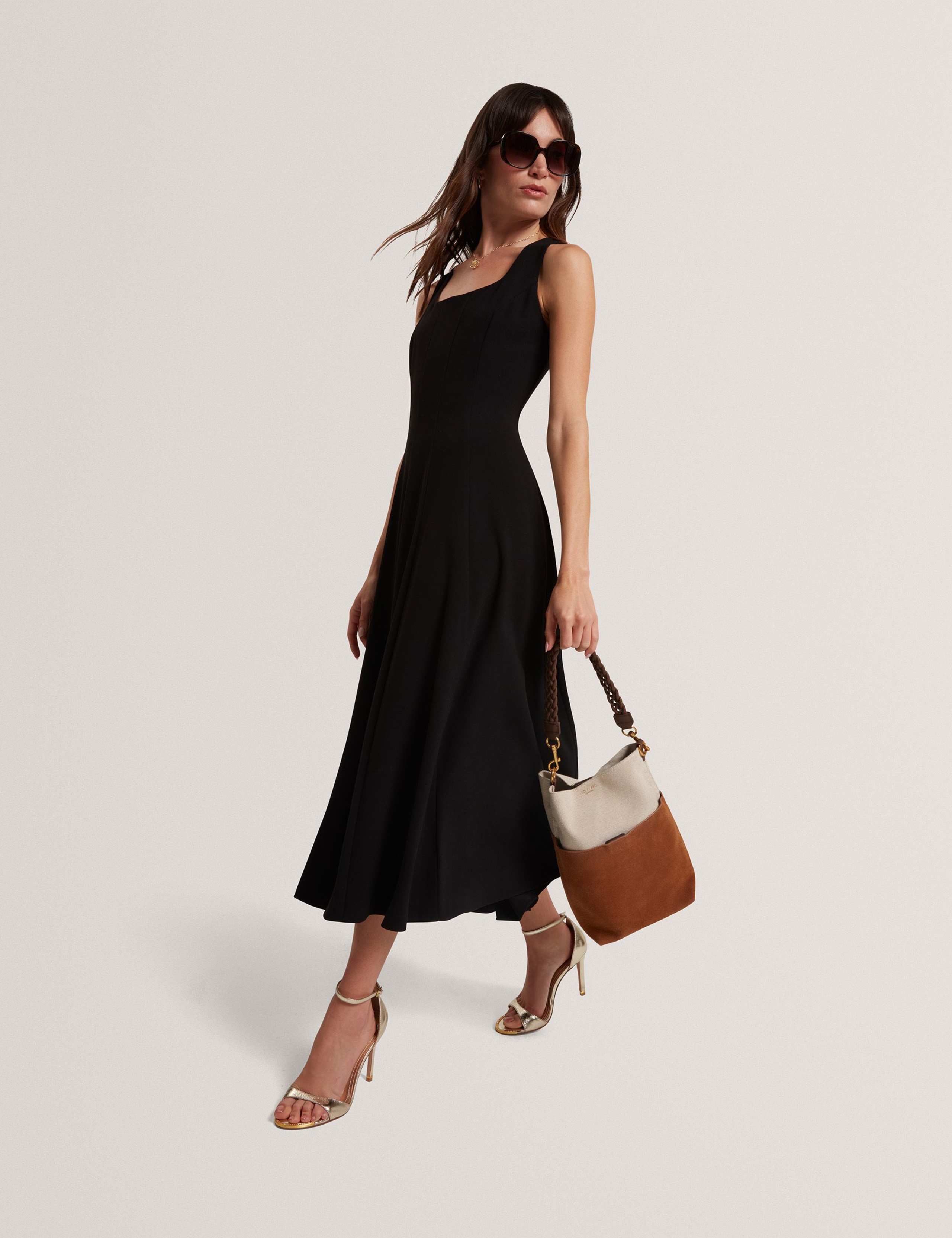 Ted Baker suede colour block bucket bag - British product